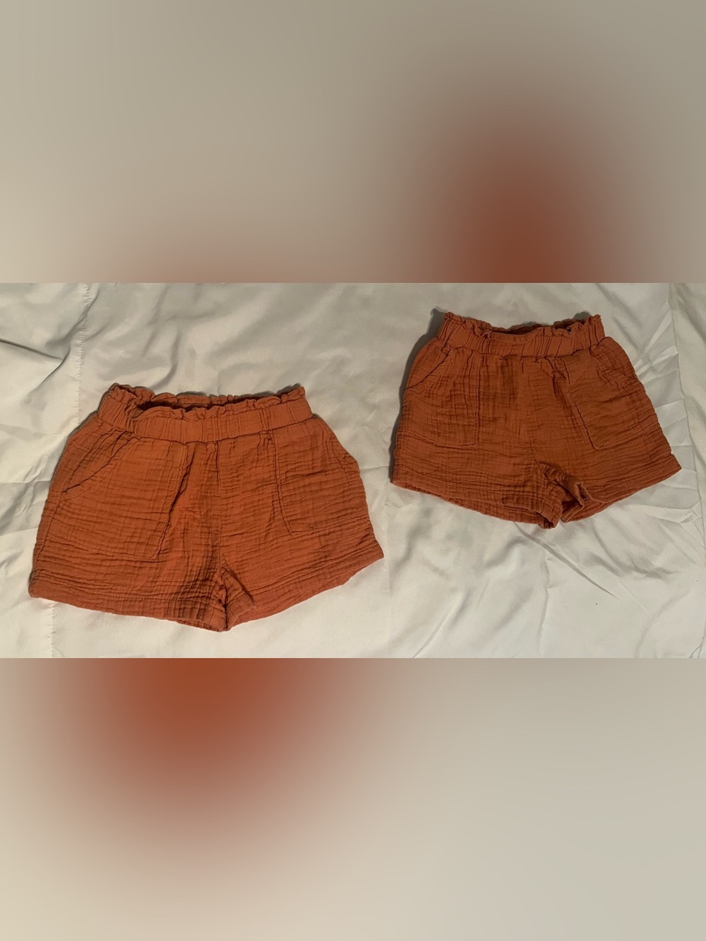 George Toddler Girls Muslin Cotton Shorts Bundle 3T Rust Brown 2 PAIRS